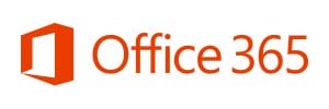 the logo for Office 365 is orange and white on a white background .