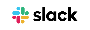 a colorful logo for Slack on a white background