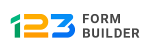 a colorful logo for 123FormBuilder on a white background