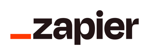 a black and orange logo for Zapier on a white background